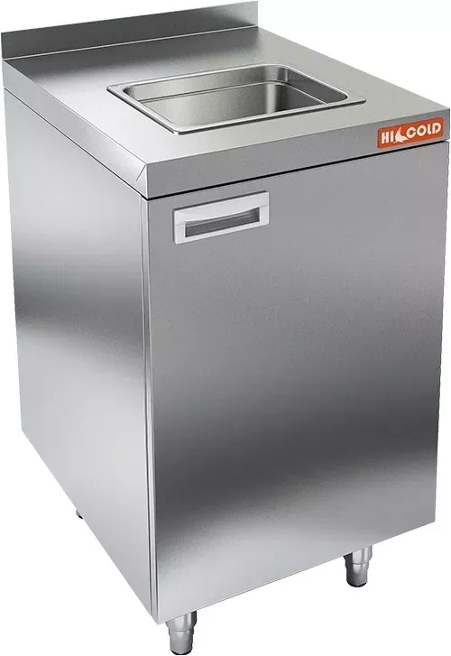 Стол закрытый с мойкой, с бортом HICOLD НБМСЗМ-5/7Б увеличенная столешница +100мм