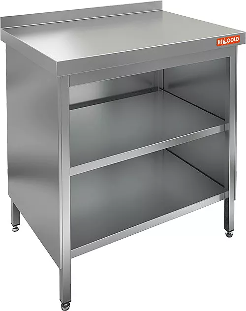 Стол производственный пристенный HICOLD НСЗО-7/7Б закрытый с 3-х сторон, с полкой