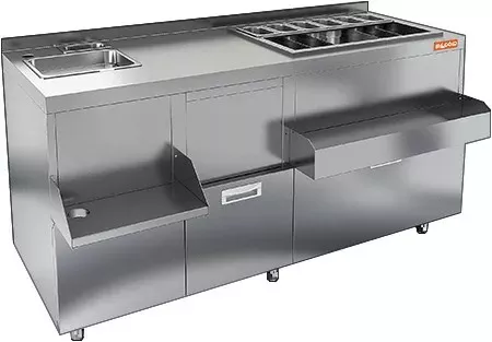 Барная станция HICOLD НБМКС-15/6БПК увеличенная столешница +100мм